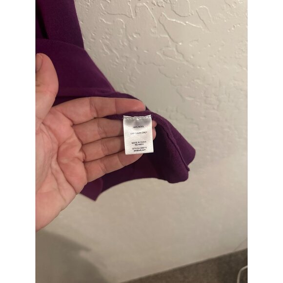 Trina Turk Los Angeles Purple Turtleneck 100% Wool Sweater Top - Picture 8 of 9